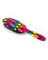 Rock & Ruddle Large Black with Multicolor Dots Mixed-Bristle Hairbrush