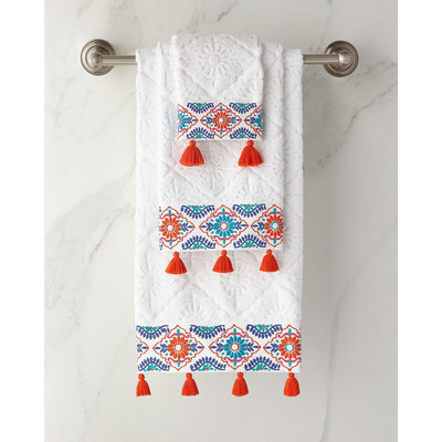 John Robshaw Aloka Hand Towel, Size One Size - Coral