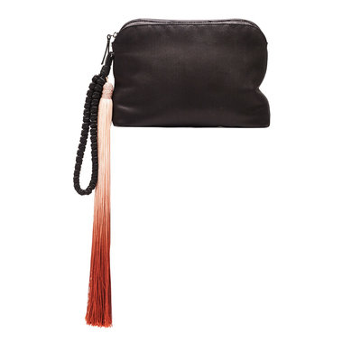 Satin Tassel Detail Wristlet, Black/Multi - THE ROW