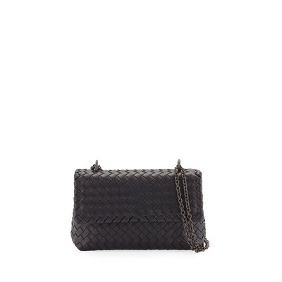 Olimpia Mini Intrecciato Crossbody Bag, Black - Bottega Veneta
