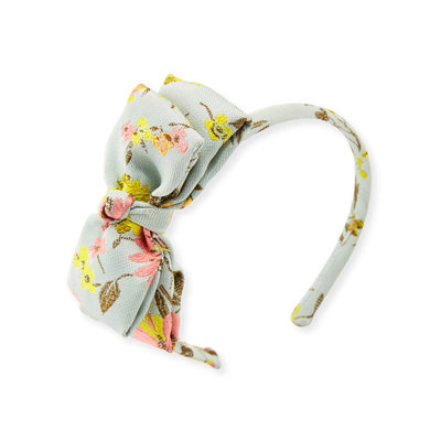Oscar De La Renta Girls' Jacquard Peony Bow Headband