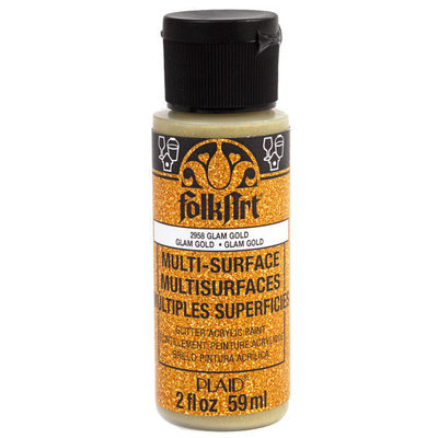 Multi-Surface Glitter Acrylic Paint in Glam Gold by FolkArt