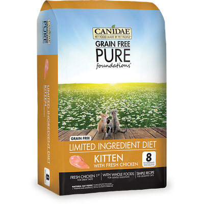 CANIDAE Grain Free PURE Foundations Kitten Formula Made With Fresh Chicken, 5 lbs.