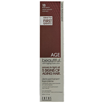 AGEbeautiful Anti-Aging Demi Permanent Liqui-Creme Haircolor 1B Blue Black