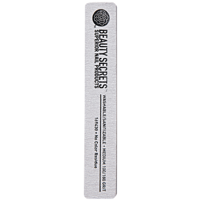 Beauty Secrets 100/180 Rectangle Zebra Cushion Nail File