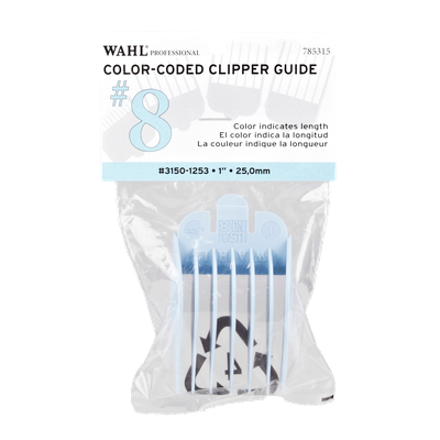 Wahl Professional Color Coded Comb Attachment #3150-1253 - Light Blue #8 - 1' (25mm) - Great for Professional Stylists and Barbers