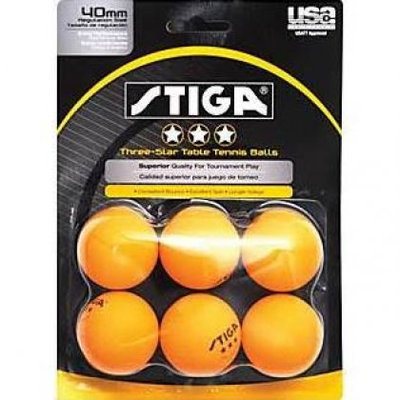 Three-Star Orange Table Tennis Ball (Pack of 6)