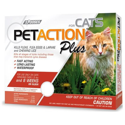 PetAction Plus Flea and Tick Protection for Cats, 3-Month Supply