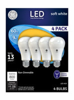 G E Lighting 4 Packs GE 4PK 9W WHT A19 Bulb