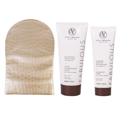 Vita Liberata Fabulously Flawless 3 Piece Luxury Tan Bag Dark Lotion