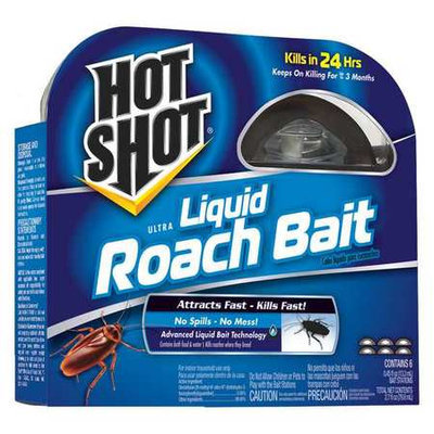 HOT SHOT HG-95789 Roach Bait,0.45 fl. oz, Liquid, PK6