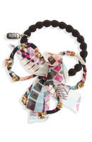 Natasha Couture Crystal Bow Ponytail Holder, Size One Size - Pink
