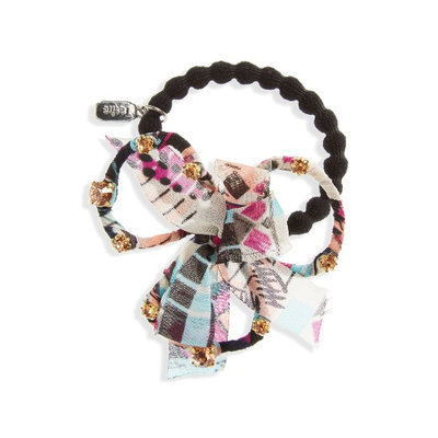 Natasha Couture Crystal Bow Ponytail Holder, Size One Size - Pink