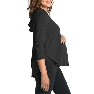 Women's Bun Maternity So Soft Maternity/nursing Hoodie, Size Large - Black