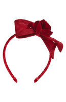 David Charles Techno Flower & Bow Headband, Size One Size - Red
