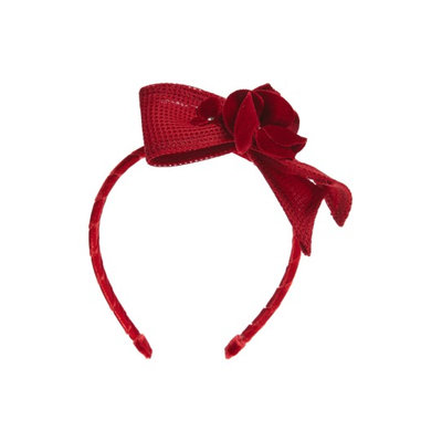 David Charles Techno Flower & Bow Headband, Size One Size - Red