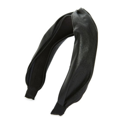 Cara Knot Faux Leather Headband, Size One Size - Black