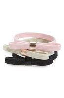 L. Erickson Set Of 3 Bow Ponytail Holders, Size One Size - Pink