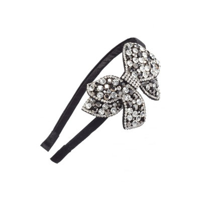 Tasha Crystal Bow Headband, Size One Size - Black
