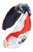 Cara Flower Print Knot Head Wrap, Size One Size - Blue