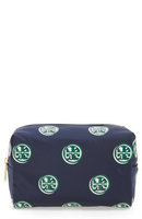 Tory Burch Quinn Printed Brigitte Cosmetics Case, Size One Size - Geo Print Navy