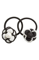 Tasha 2-Pack Floral Ponytail Holders, Size One Size - Black