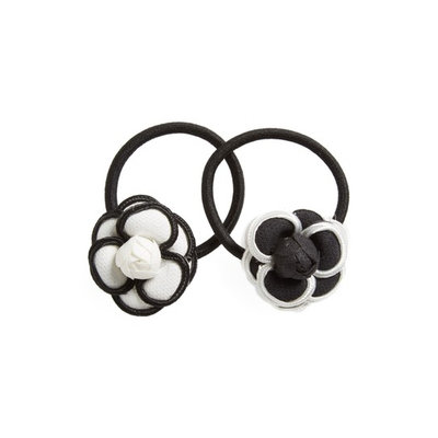 Tasha 2-Pack Floral Ponytail Holders, Size One Size - Black