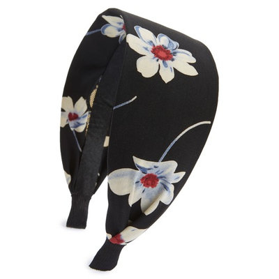 Cara Flower Print Headband, Size One Size - Black