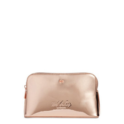 Ted Baker London Lindsay Metallic Cosmetics Case, Size One Size - Rose Gold