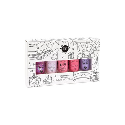 Nailmatic Set Of 5 Kid's Nail Polishes - Gaston Bella/ Kitty