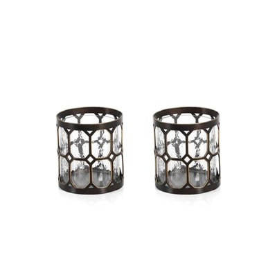 Zodax Tall Vintage Hurricane Candle Holder - Set of 2