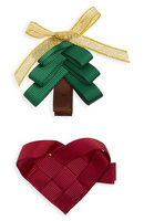 Milledeux 2-Piece Tree & Heart Hair Clip Set, Size One Size - Green