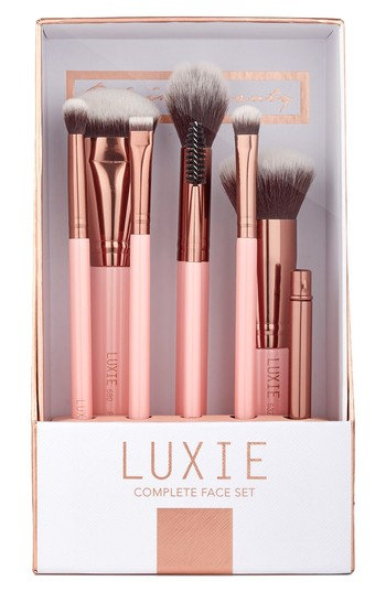 Luxie Rose Gold Complete Face Brush Set Size One Size Rose Gold