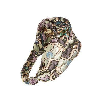 Berry Knotted Brocade Headband, Size One Size - Metallic