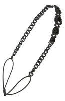 Tasha Crystal Chain Head Wrap, Size One Size - Black