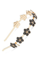 Tasha Enamel Floral Headband, Size One Size - Black