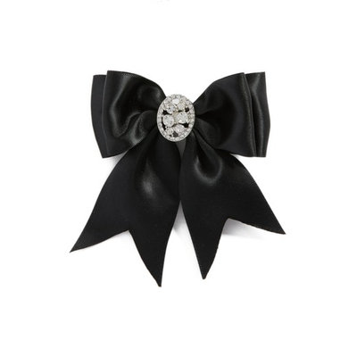 Tasha Crystal Bow Clip, Size One Size - Black