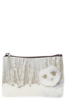 Catseye London Owl In Woods Zip Pouch, Size One Size - Cream