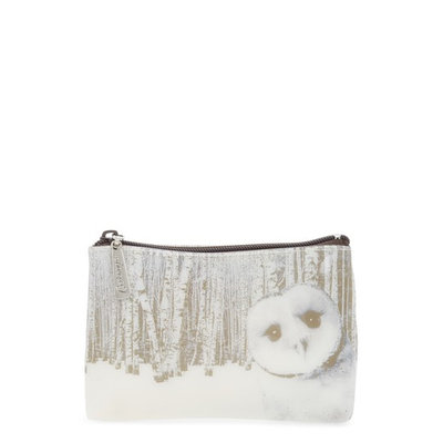 Catseye London Owl In Woods Zip Pouch, Size One Size - Cream