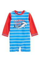 Infant Boy's Hatley One-Piece Rashguard Swimsuit, Size 3-6M - Blue