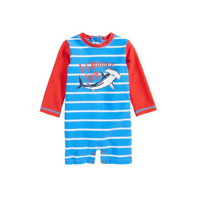 Infant Boy's Hatley One-Piece Rashguard Swimsuit, Size 3-6M - Blue