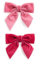 Milledeux 2-Piece Velvet Bow Hair Clip Set, Size One Size - Pink