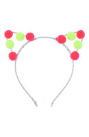 Capelli New York Pompom Cat Ear Headband, Size One Size - Yellow