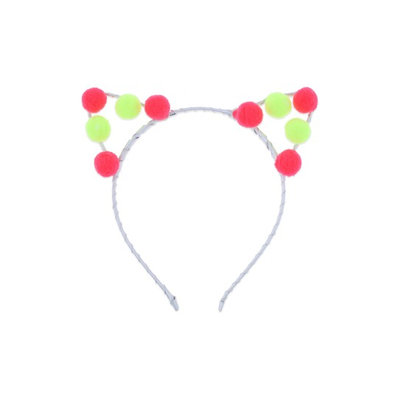 Capelli New York Pompom Cat Ear Headband, Size One Size - Yellow