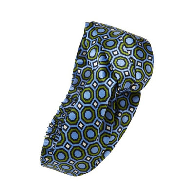 Tory Burch Octagon Silk Headband, Size One Size - Blue