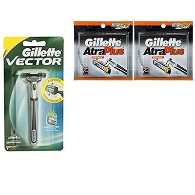 Vector Plus Razor Handle + Atra Plus Refill Razor Blades 10 ct. (Pack of 2) + FREE Schick Slim Twin ST for Dry Skin