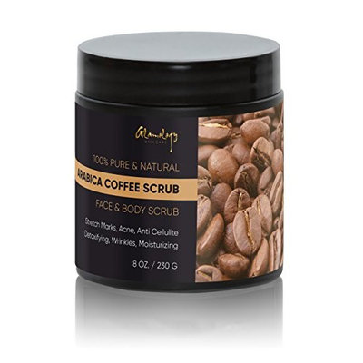 Glamology Pure Arabica Coffee Scrub Best for Stretch Mark, Acne & Anti Cellulite Treatment, Helps in Reducing & Varicose Veins with Organic Coffee.