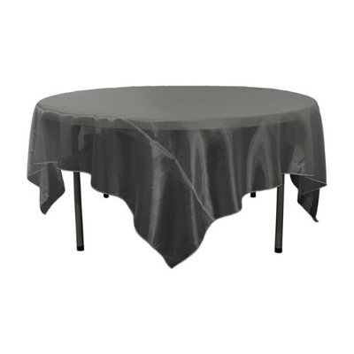 LA Linen TCOrgz90X90-Black Sheer Mirror Organza Square Tablecloth Black - 90 x 90 in.