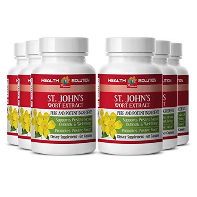 ST JOHN'S WART HERB EXTRACT With Siberian Eleutherococcus and Gingkgo Biloba - For Depression and fatigue - 6 Bottles 360 Capsules