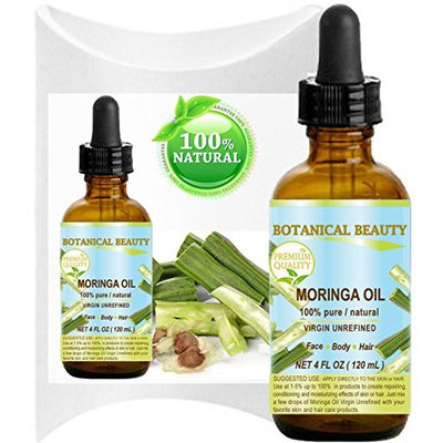 MORINGA OIL - Moringa oleifera WILD GROWTH Himalayan. 100% Pure / Natural / Undiluted/ Virgin / Unrefined. 4 Fl.oz.- 120 ml. For Skin, Hair, Lip and Nail Care.